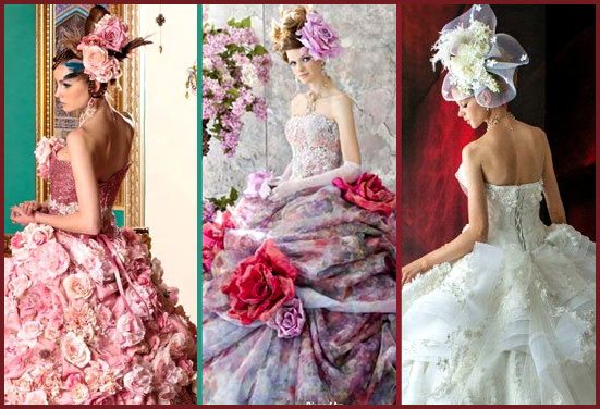 Indian Bridal Lehenga in Floral Pattern